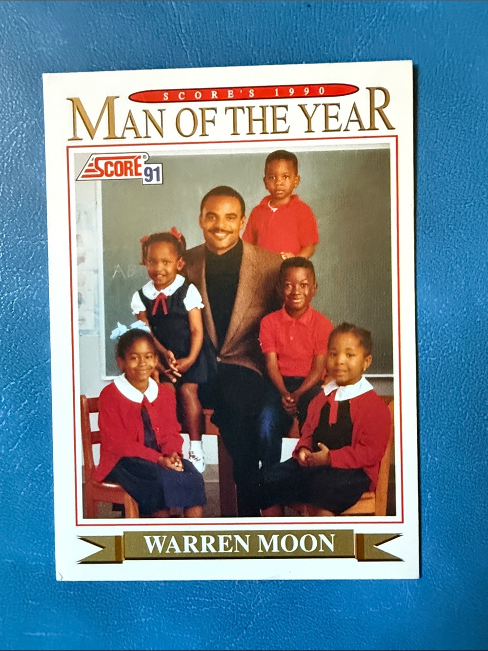 Score 1990- Warren Moon 'Man of the Year' Collectible Card